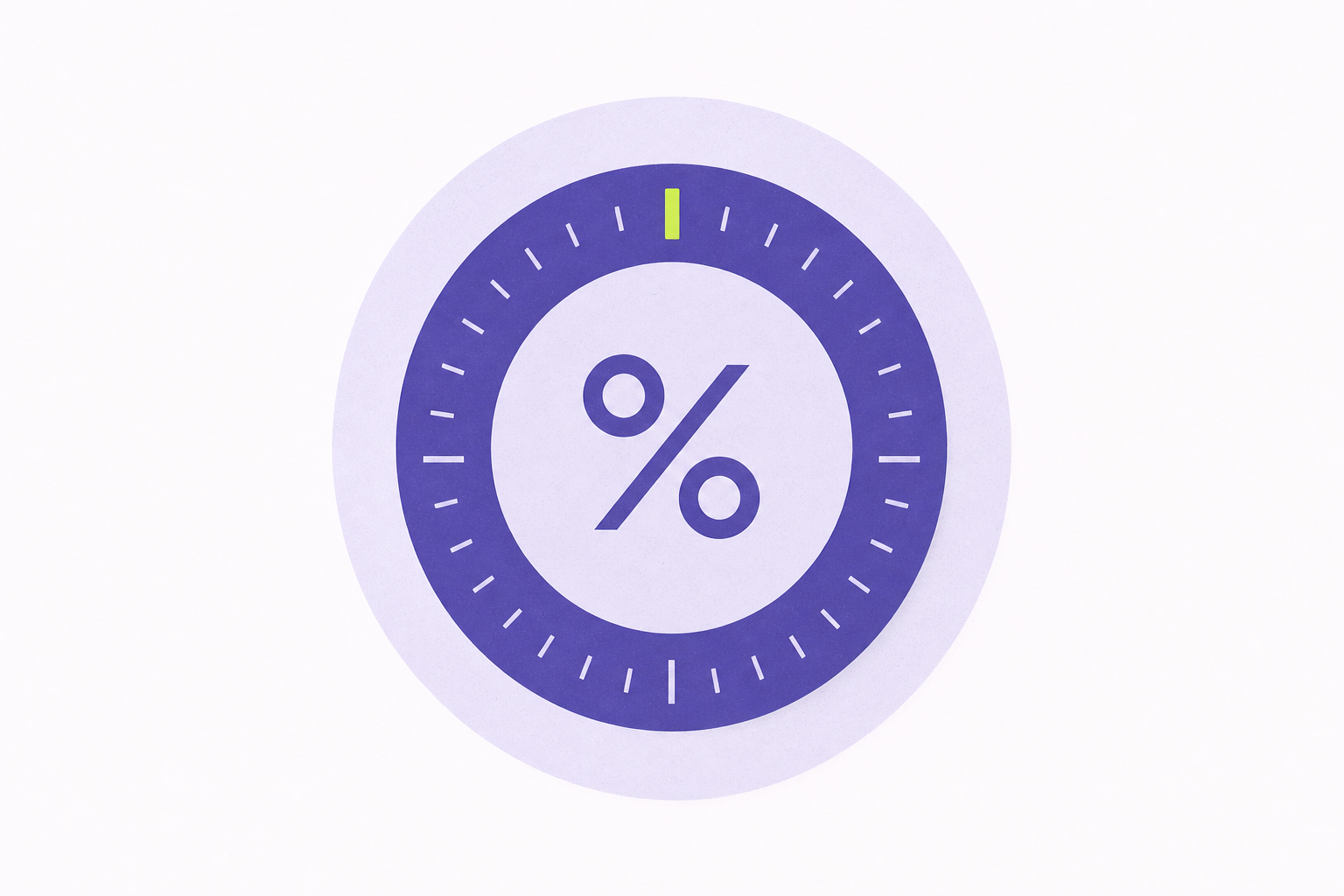 Flat illustration of a circular percentage dial