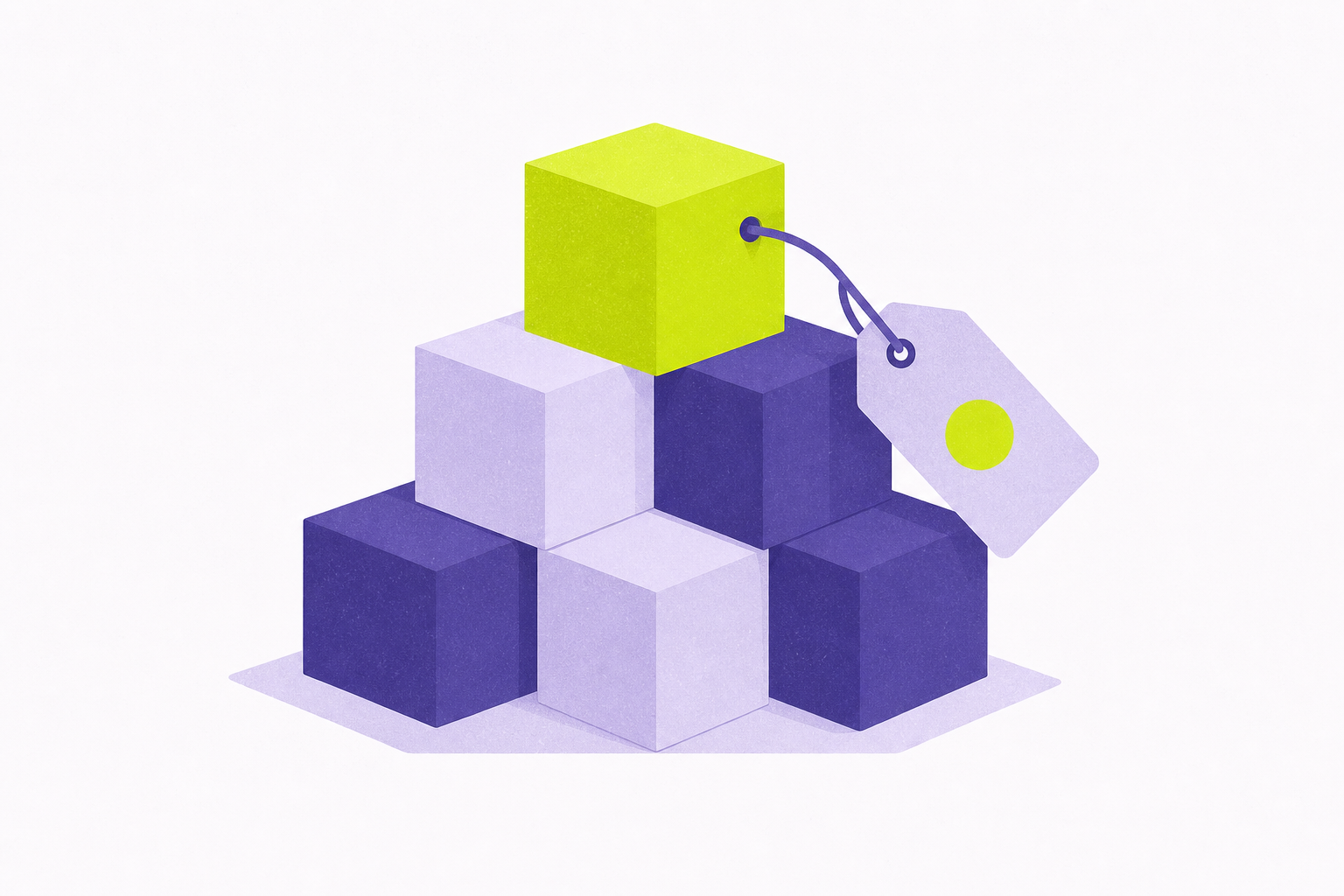 Flat illustration of building blocks with a cost tag
