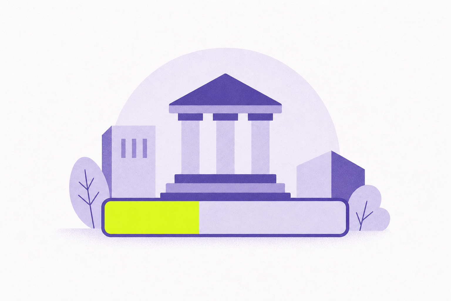 Flat illustration of a value bar with a loan portion segment